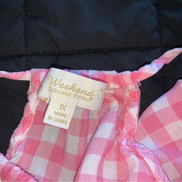 Suzanne betro weekend pink white gingham halter neck blouse‎ size 1XL - Picture 6 of 9